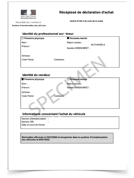 CG - Déclaration d'achat PRO